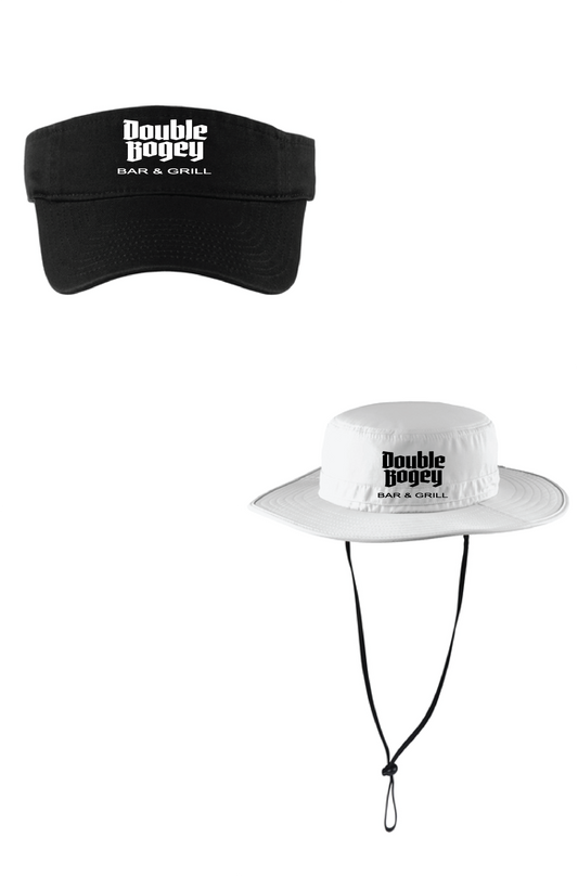 DOUBLE BOGEY VISORS AND WIDE BRIM