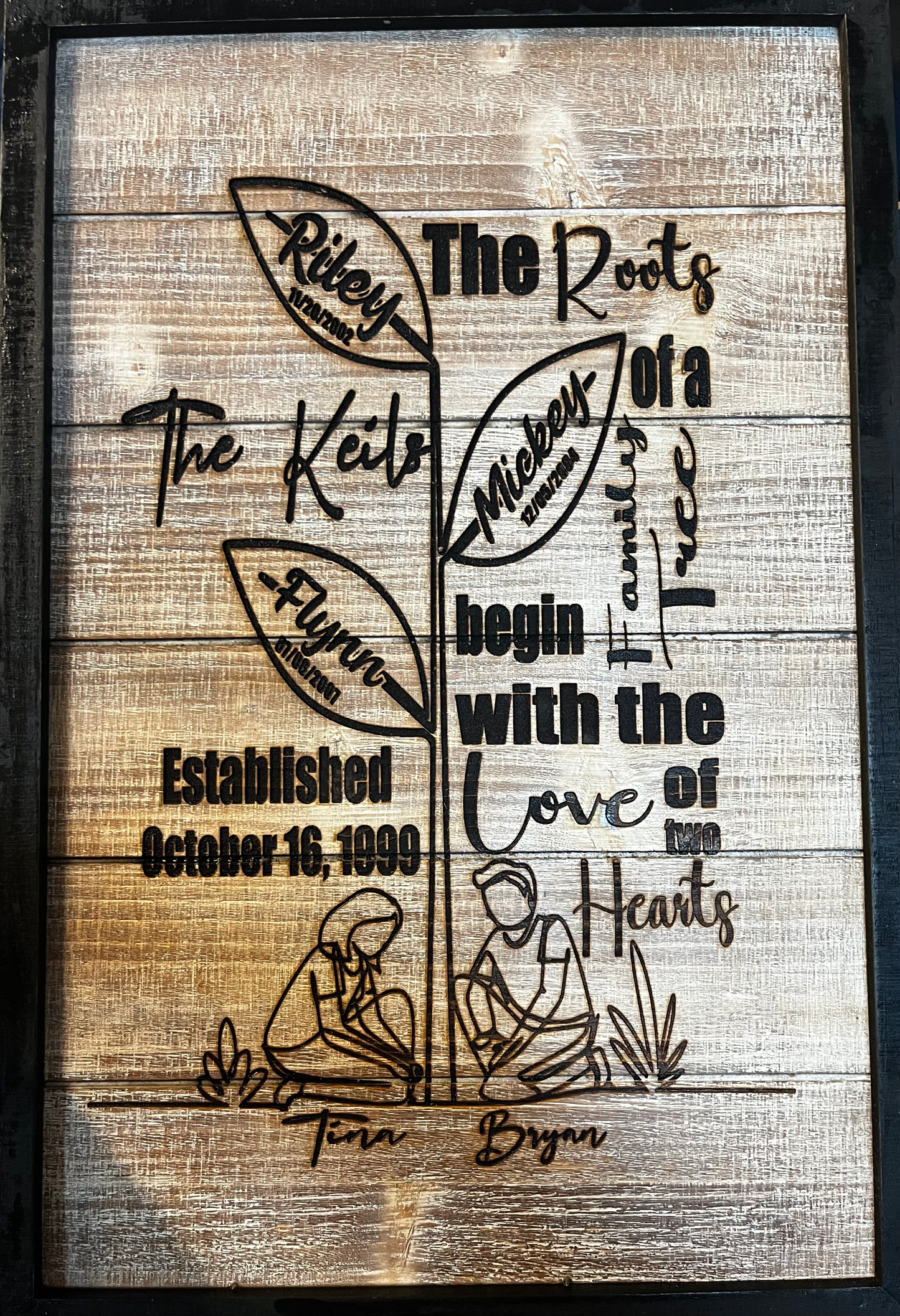 FAMILY framed Wood Design 16" X 24"