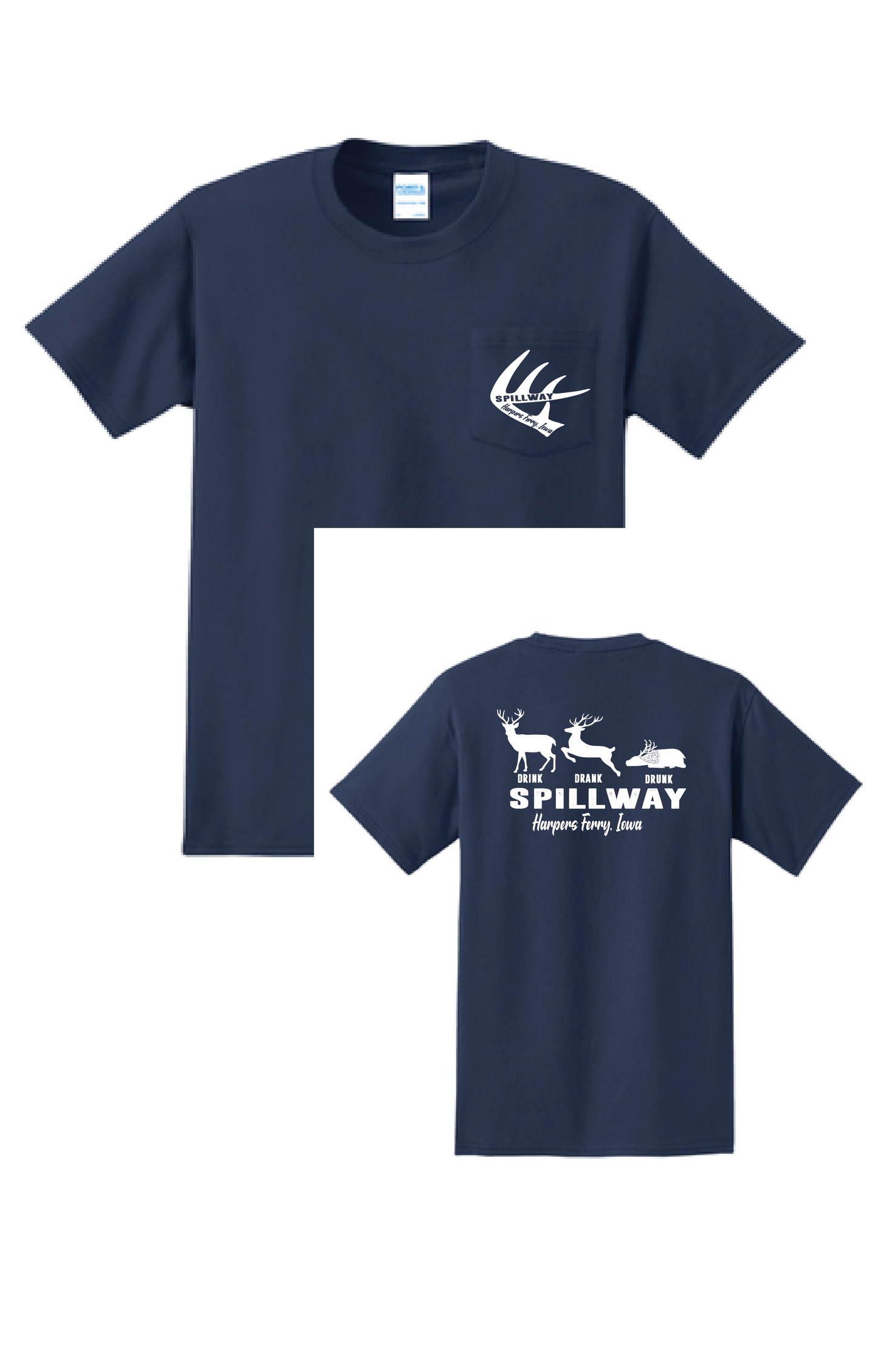 DRINK DRANK DRUNK SPILLWAY POCKET AND LONG SLEEVE T SHIRTS